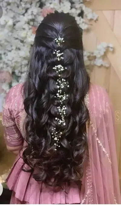 Bridal hairstyling with fresh flowers, Thane