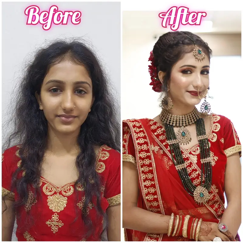 The same bride after bridal makeup by Anika