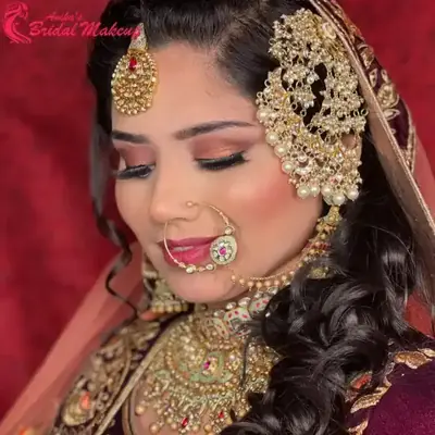 Muslim bride in a dupatta with soft glam makeup, Navi Mumbai